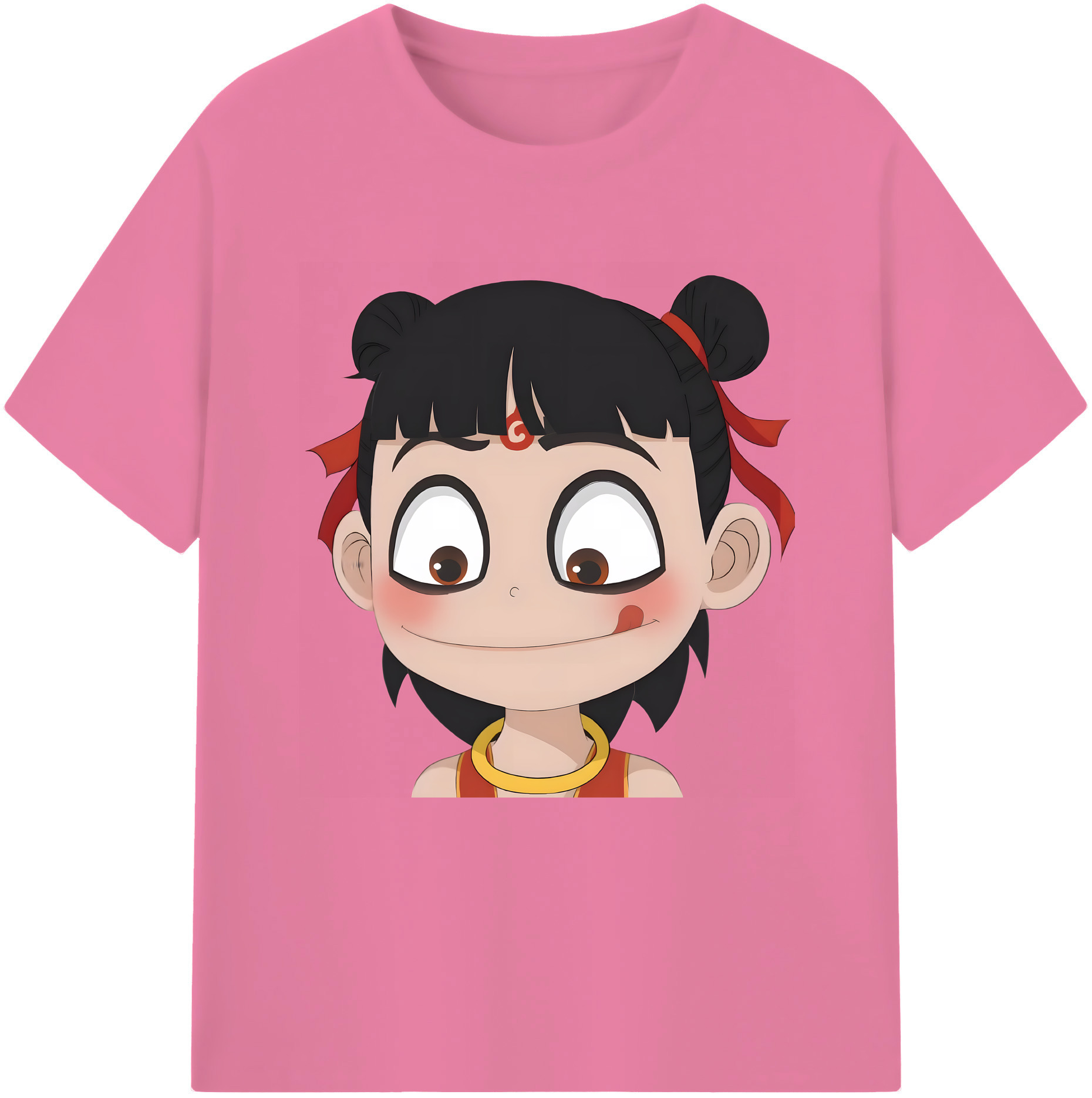 （画像用） Ne Zha 2 ナタ 魔童の大暴れ 綿100％半袖Tシャツ（フロントプリント）